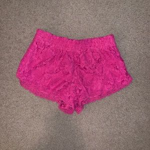 Pink Lace Shorts